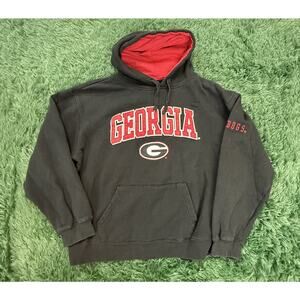 Stadium Athletics Georgia Bulldogs Hoodie Men's XL Black Red Pullover Sweatshirt